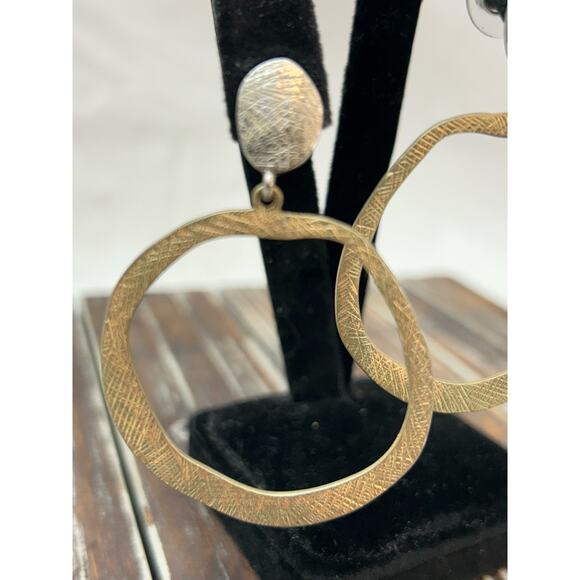 Women's Gold Drop Dangle Earrings Boho Modern GUC - Picture 3 of 4